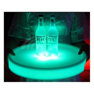 Bandeja Circular para Vasos Y Copas LED-RGB 16 Colores con Mando [Clase de eficiencia energética A]